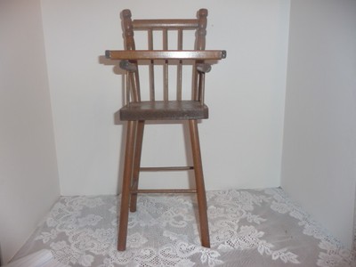 vintage wooden dolls high chair